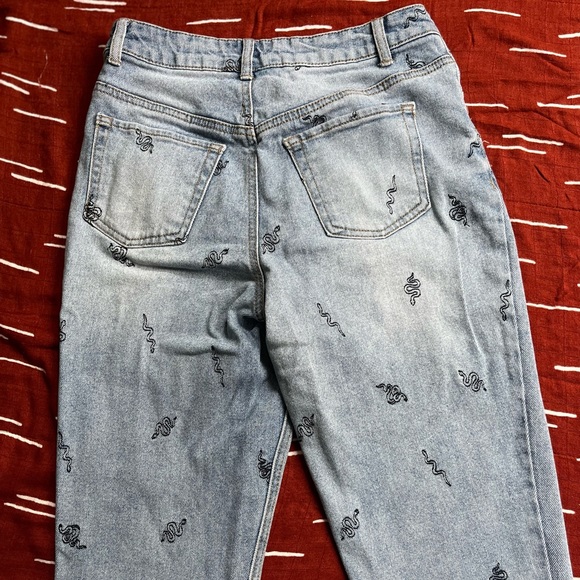 Embroidered Snake Jeans - Picture 3 of 4